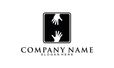 Letter H and hand logo