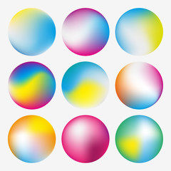 Colorful Sphere Fluid Gradient Button Set