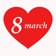 Heart. Women's holiday on March 8. White background. Vector illustration. EPS 10.