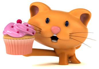 Fun cat - 3D Illustration