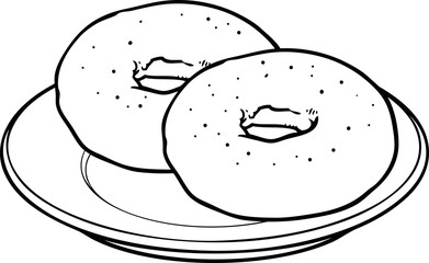 Bagel hand drawn illustration