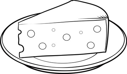 Vector illustration of hand drawn cheese