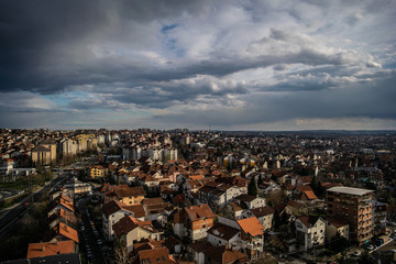 Black clouds that swarm over the city,Belgrade,Serbia
