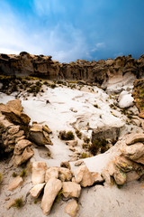 Amazing view of different shaped huge Bolivian mountains rocks