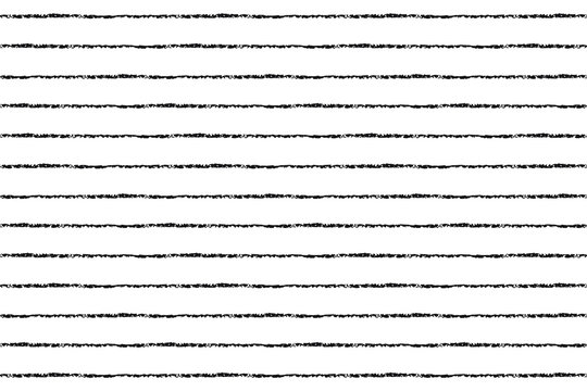 Endless textured chalk, crayon drawn stripes background. Seamless repeat vector striped black and white pattern. Parallel hand drawn artistic thin bars, narrow streaks, lines, pinstripes texture.