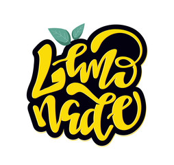 Fototapeta premium Lemonade lemon - cute lettering label art