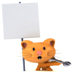 Fun cat - 3D Illustration