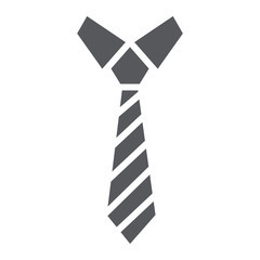 Necktie glyph icon, clothes and formal, tie sign, vector graphics, a solid pattern on a white background.