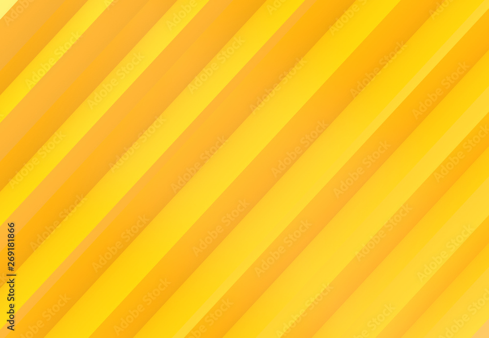 Poster 3d rendering. modern diagonal yellow shade tone color parallel panel bars design wall background.