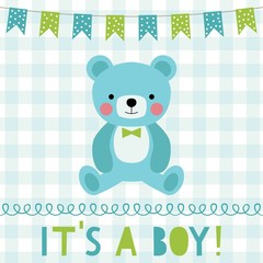 Baby boy arrival greeting card
