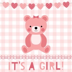 Baby girl arrival greeting card