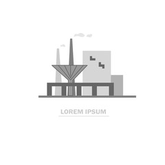 Composition on the theme of factories and production. Suitable for creating corporate identity, logo, advertising