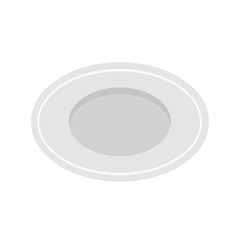 Plate. Gray plate isolated on white background. Plate icon. Vector illustration. EPS 10.