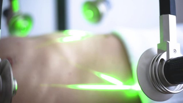 Laser treatment, loose weight on stomach. Medical center or spa.