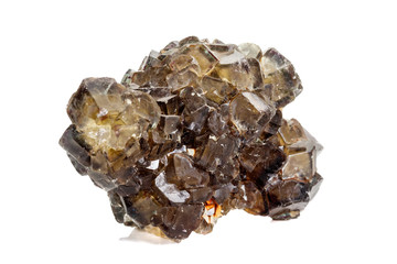 Macro stone mineral Fluorite on a white background