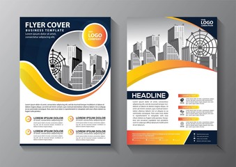 Business abstract vector template. Brochure design, cover modern layout, annual report, poster, flyer in A4 with colorful triangles, geometric shapes for tech, science, market with light background