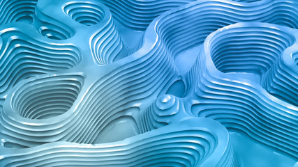 Technology line smooth relief background. 3d illustration, 3d rendering.