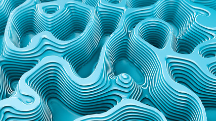 Technology line smooth relief background. 3d illustration, 3d rendering.