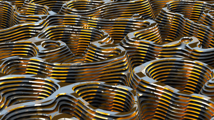 Fototapeta premium Technology line smooth relief background. 3d illustration, 3d rendering.