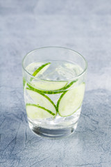Infused water with cucumber and ice
