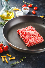 Fresh raw minced beef