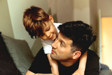 Father and son spending time together