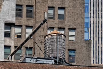 Water tank on new york skyscrapers roof