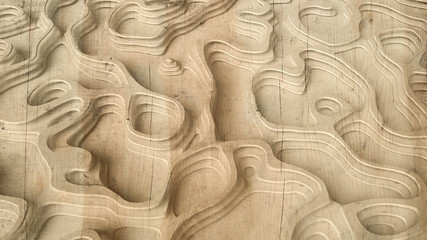 Abstract texture. Relief, shape, wood, stone. 3d illustration, 3d rendering.