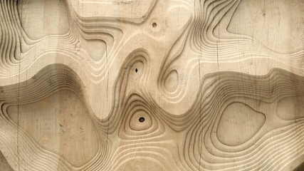Abstract texture. Relief, shape, wood, stone. 3d illustration, 3d rendering.