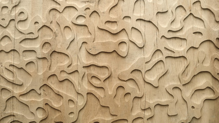 Abstract texture. Relief, shape, wood, stone. 3d illustration, 3d rendering.