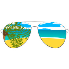 Vector picture with sunglasses. For printed things, poster, bunner background