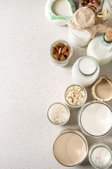 Obraz na płótnie Canvas Variety of non-dairy milk
