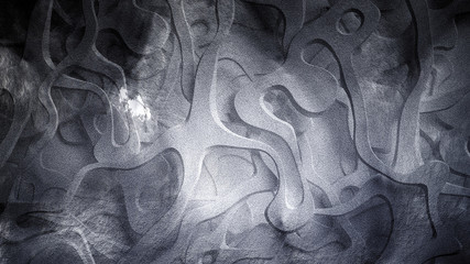 Abstract texture. Relief, shape, wood, stone. 3d illustration, 3d rendering.