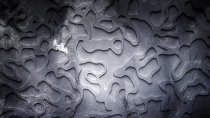 Abstract texture. Relief, shape, wood, stone. 3d illustration, 3d rendering.