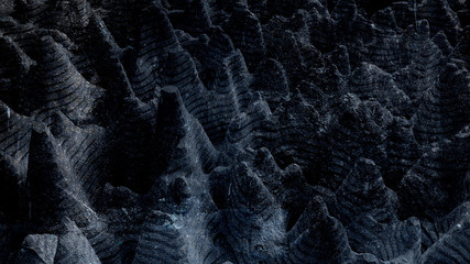 Abstract texture. Relief, shape, wood, stone. 3d illustration, 3d rendering.