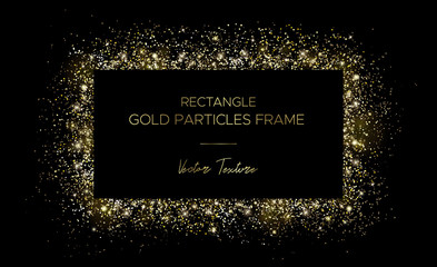 Golden rectangle. Frame of gold particles and text - 269190650