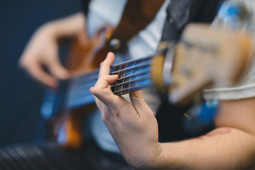musician playing guitar