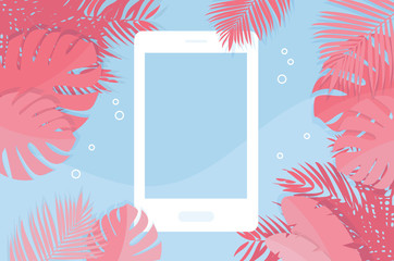 Tropical Summer Phone Background ,screen saver- Vector