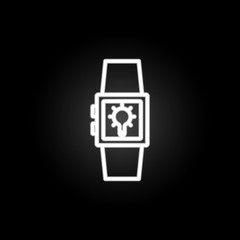 smart watches neon icon. Elements of intelligence set. Simple icon for websites, web design, mobile app, info graphics