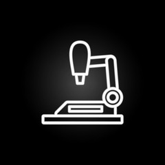 microscope neon icon. Elements of intelligence set. Simple icon for websites, web design, mobile app, info graphics