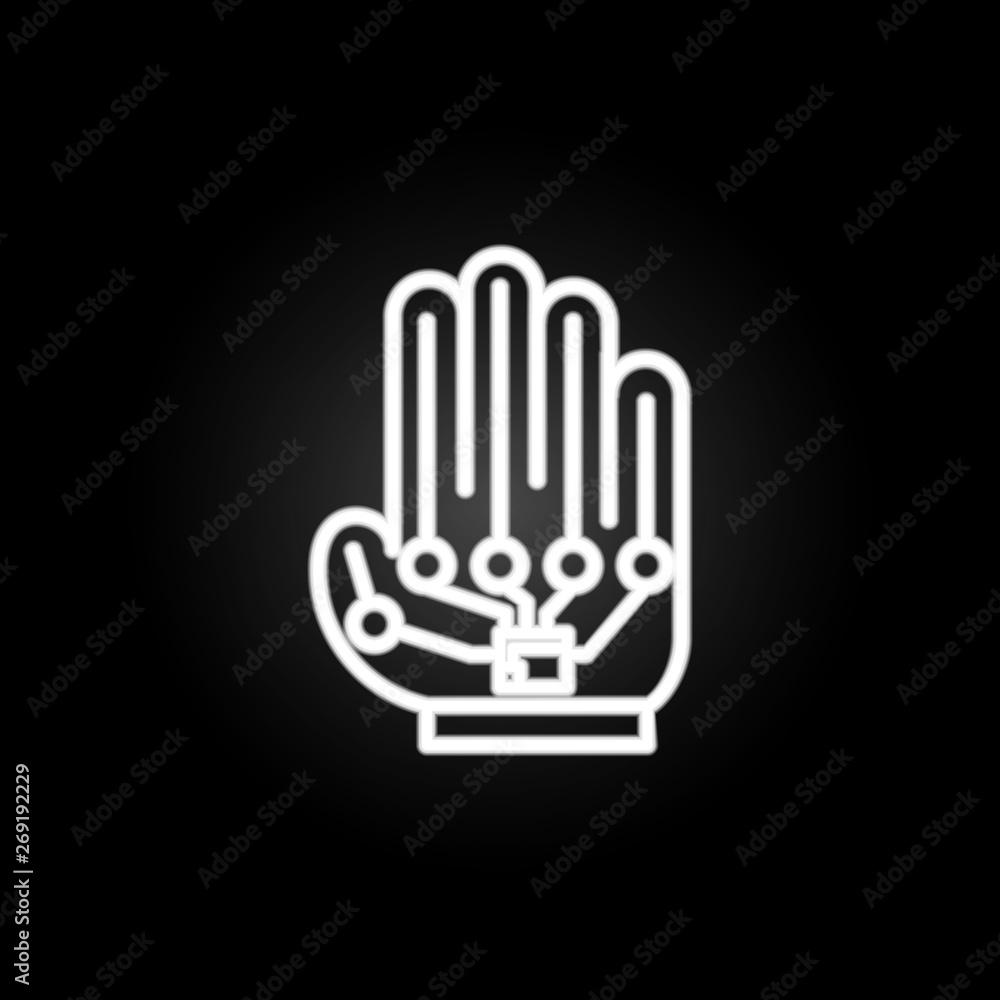 Aufkleber cyber hand neon icon. elements of intelligence set. simple icon for websites, web design, mobile app