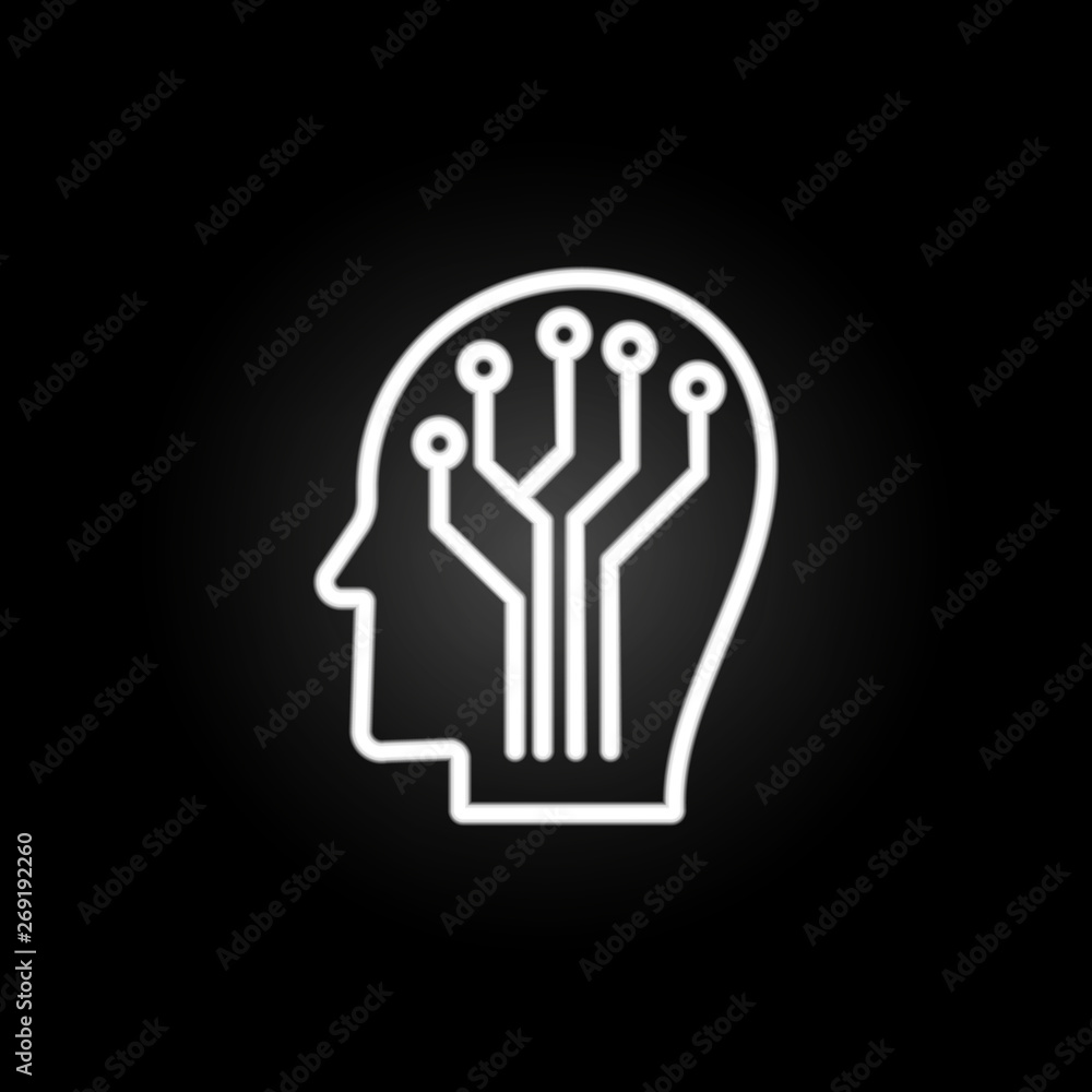 Aufkleber digital thinking neon icon. elements of intelligence set. simple icon for websites, web design, mobi