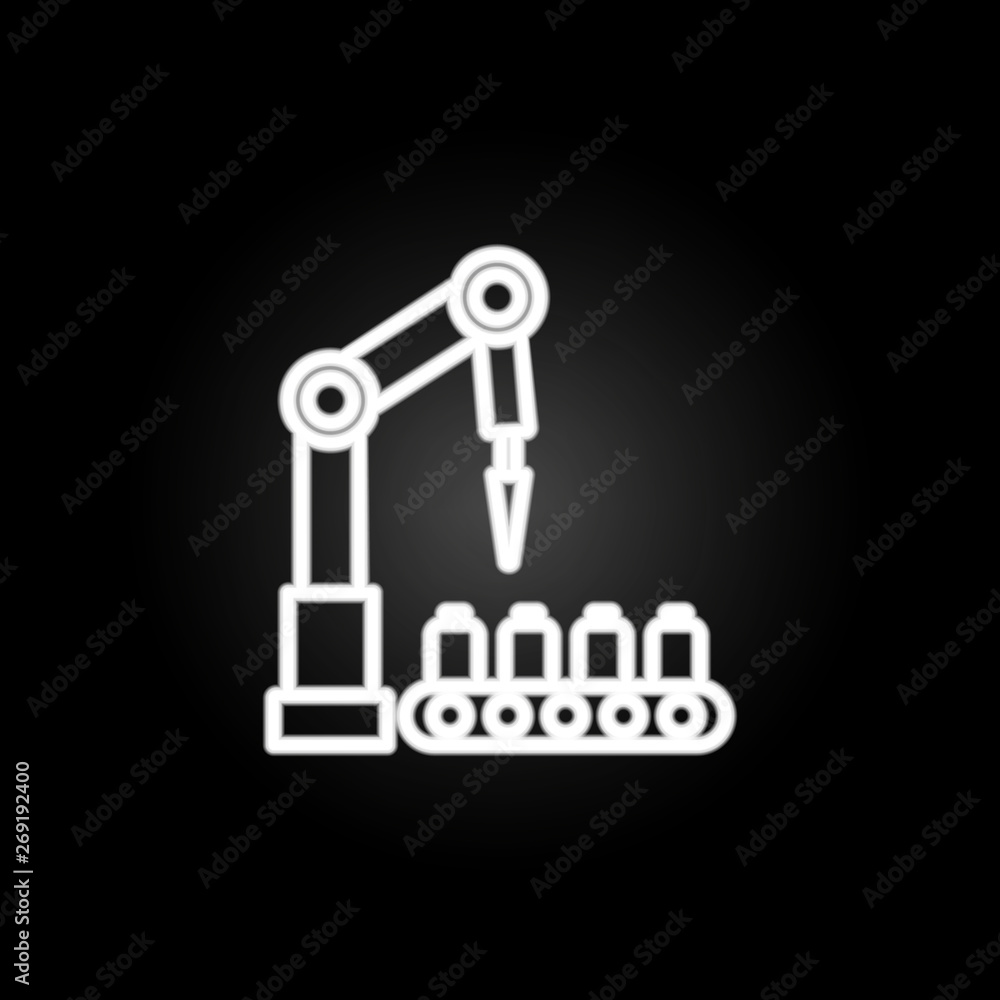Aufkleber robot in production neon icon. elements of intelligence set. simple icon for websites, web design, m