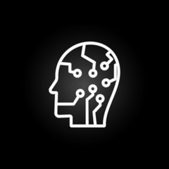 digital person neon icon. Elements of intelligence set. Simple icon for websites, web design, mobile app, info graphics