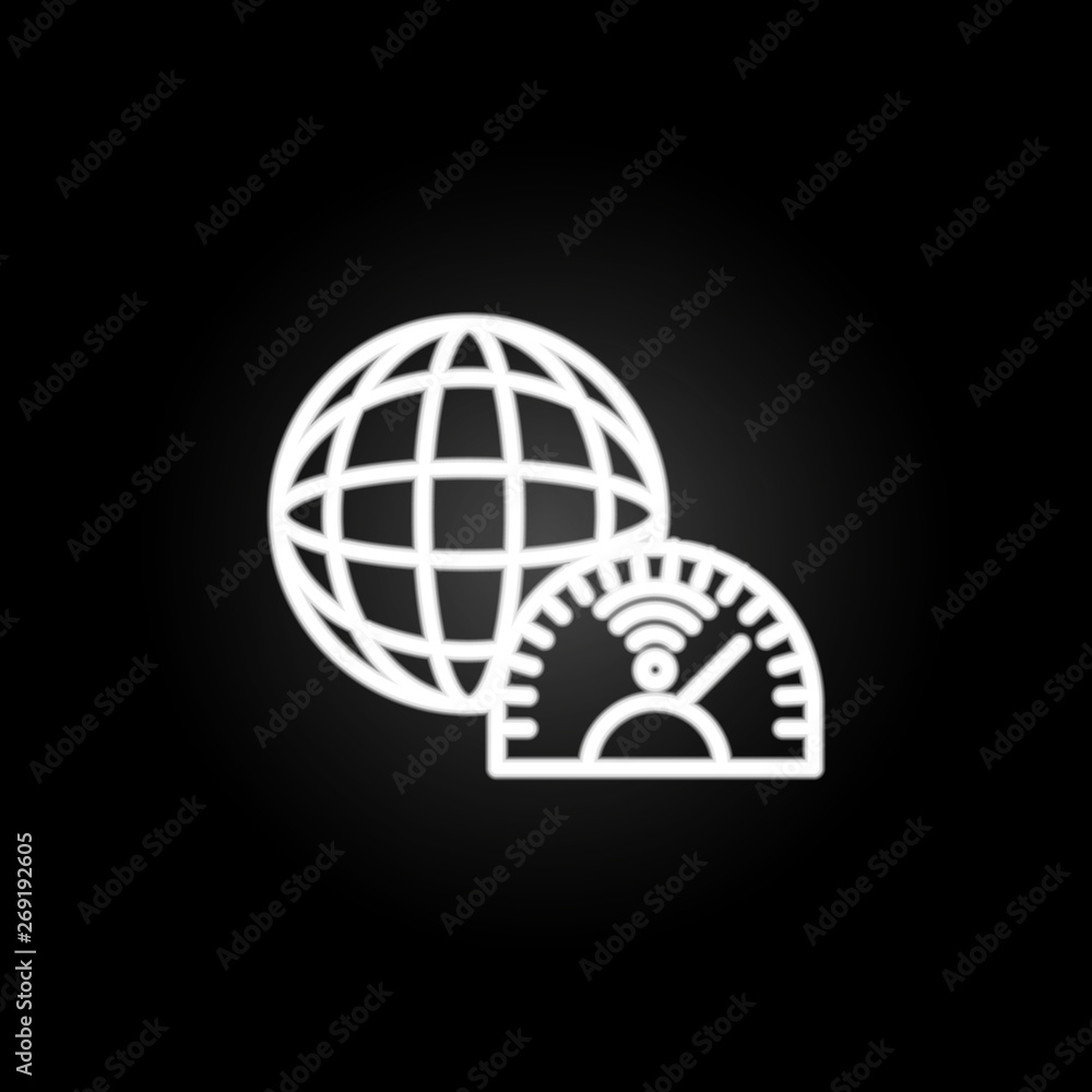 Aufkleber earth rotation speed neon icon. elements of intelligence set. simple icon for websites, web design, 