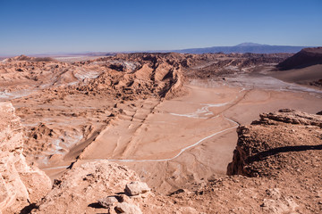 Fototapeta na wymiar Aerial view of the Valley of the Moon in San Pedro de Atacama