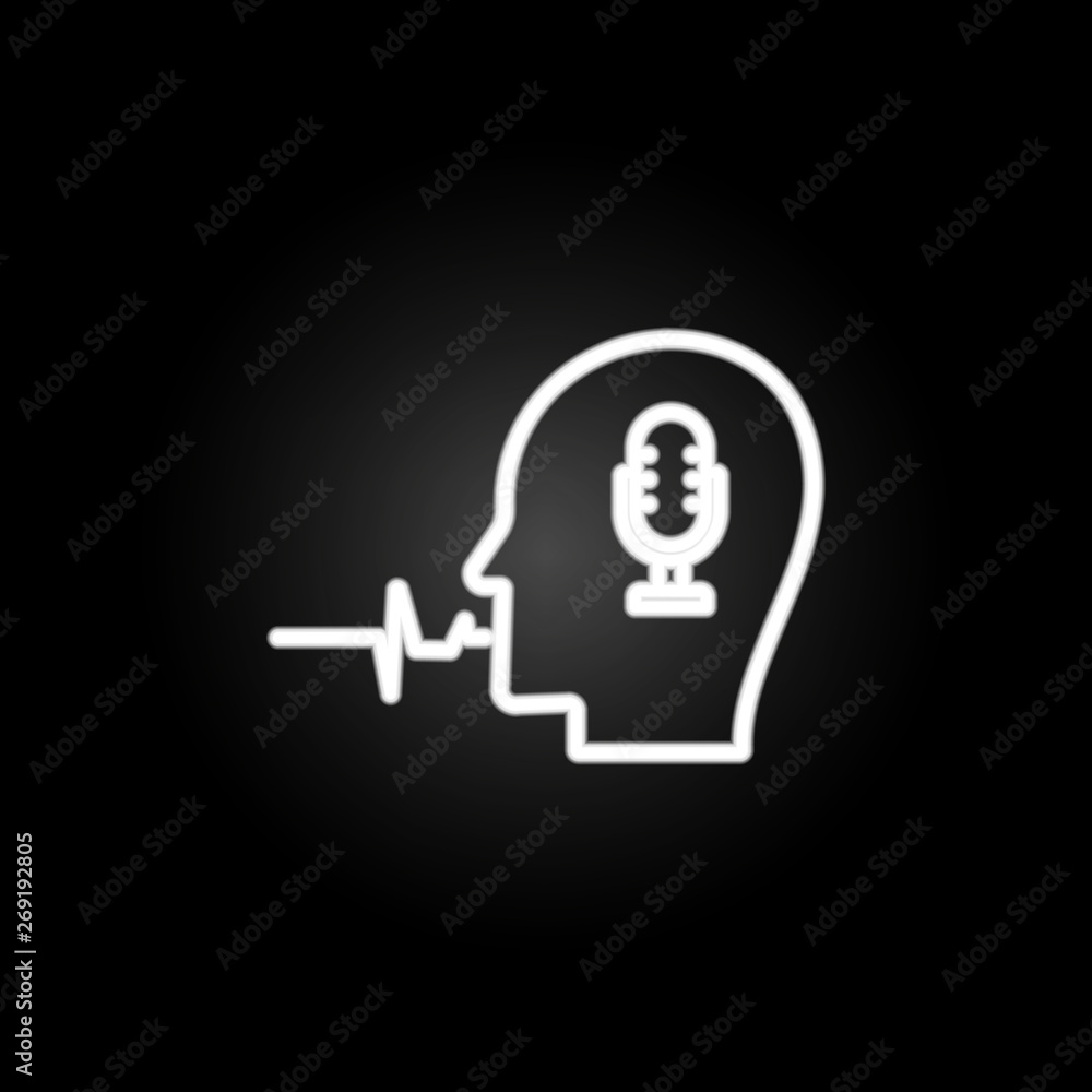Poster digital sound neon icon. elements of intelligence set. simple icon for websites, web design, mobile 
