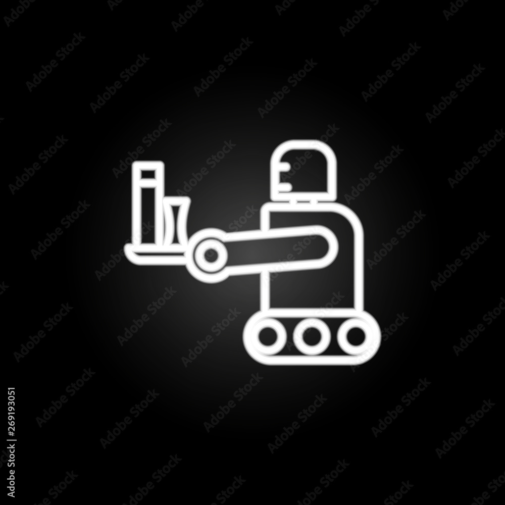 Poster robot waiter neon icon. elements of intelligence set. simple icon for websites, web design, mobile a