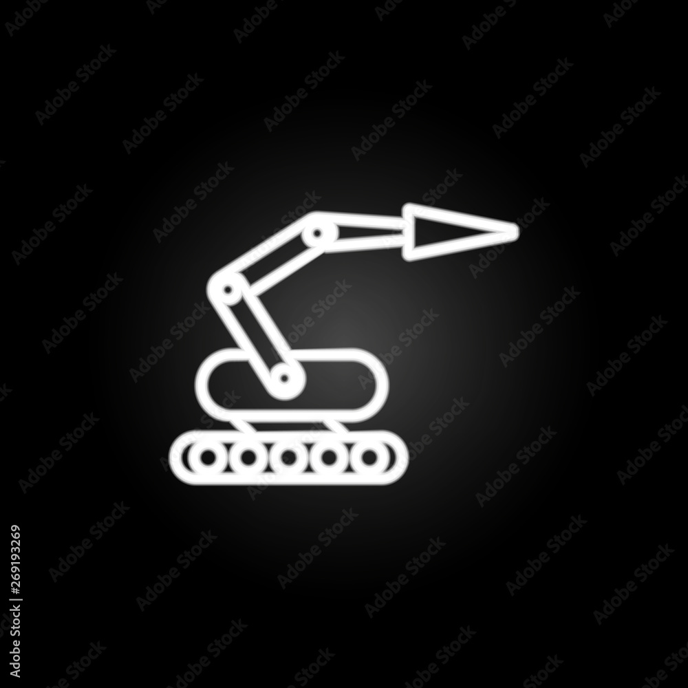 Poster robot neon icon. elements of intelligence set. simple icon for websites, web design, mobile app, inf
