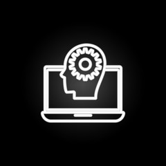 computer management neon icon. Elements of intelligence set. Simple icon for websites, web design, mobile app, info graphics